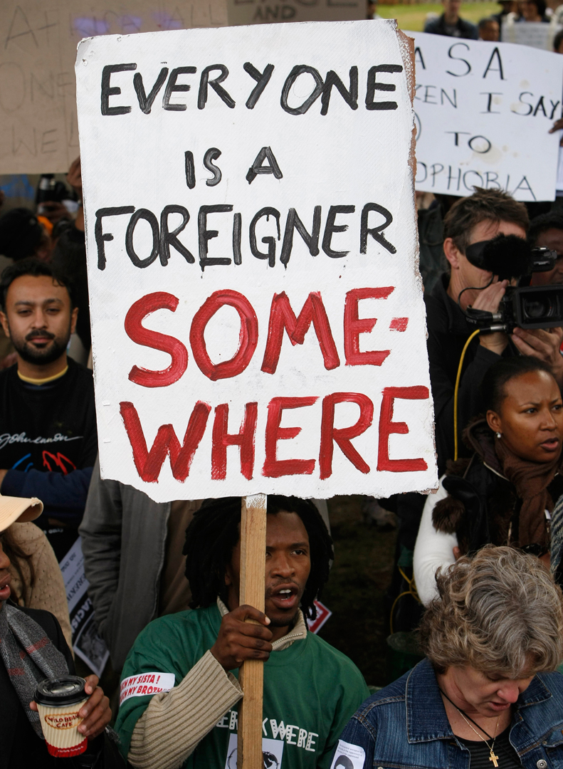 <p>Waves of xenophobic violence, directed against immigrants from other African countries, spread through townships and informal settlements. Though quelled by police and civil action, sporadic outbreaks persist, with new outbreaks in 2015.</p>